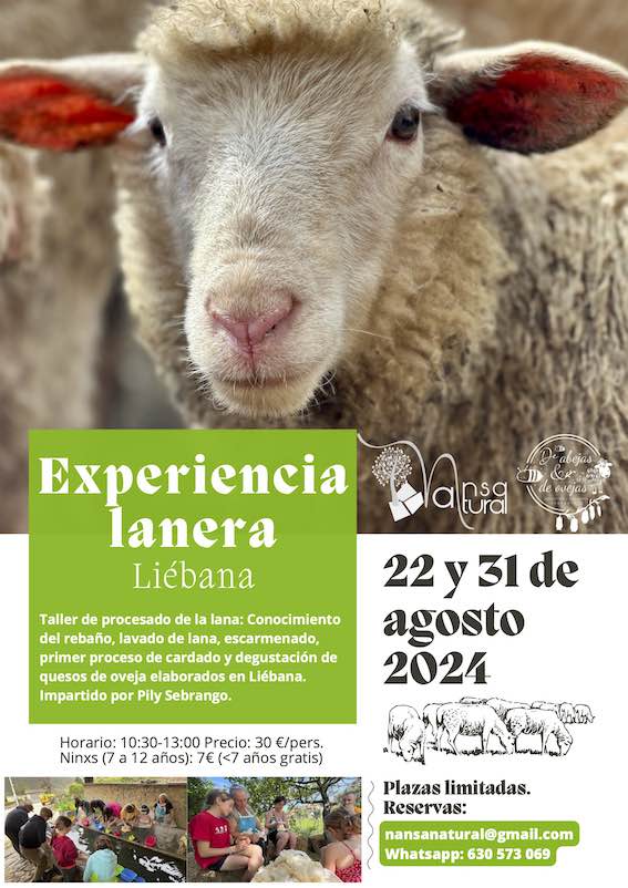cartel de la experiencia lanera una de las cinco experiencias únicas de liebana
